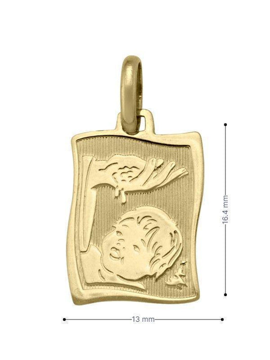 10, 14, 18 Karat Yellow Gold Solid Baptism Medalion