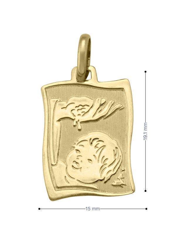 10, 14, 18 Karat Yellow Gold Solid Baptism Medalion