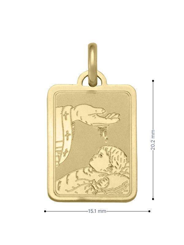 10, 14, 18 Karat Yellow Gold Solid Baptism Medalion