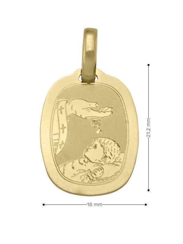 10, 14, 18 Karat Yellow Gold Solid Baptism Medalion