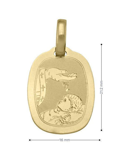 10, 14, 18 Karat Yellow Gold Solid Baptism Medalion