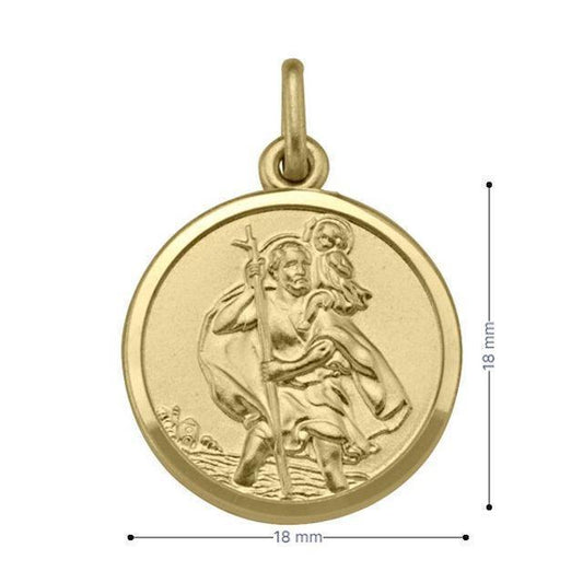 10, 14, 18 Karat Yellow Gold Solid Saint Christopher Medallion