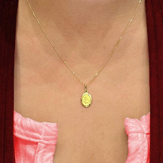 10, 14 Karat Yellow Gold Solid Saint Christopher Medallion