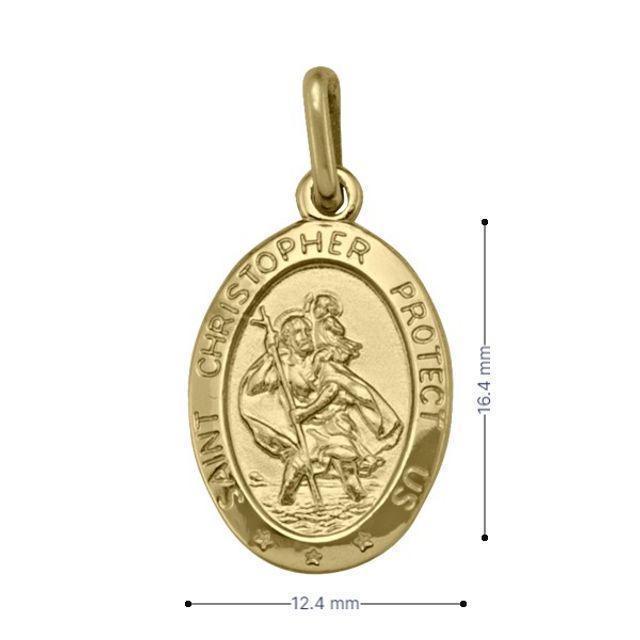 10, 14, 18 Karat Yellow Gold Solid Saint Christopher Medallion