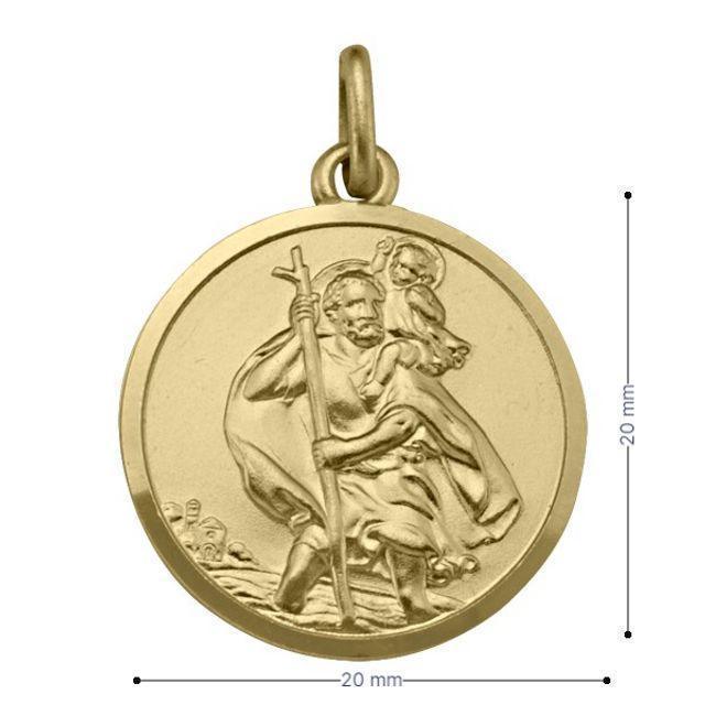 10, 14, 18 Karat Yellow Gold Solid Saint Christopher Medallion