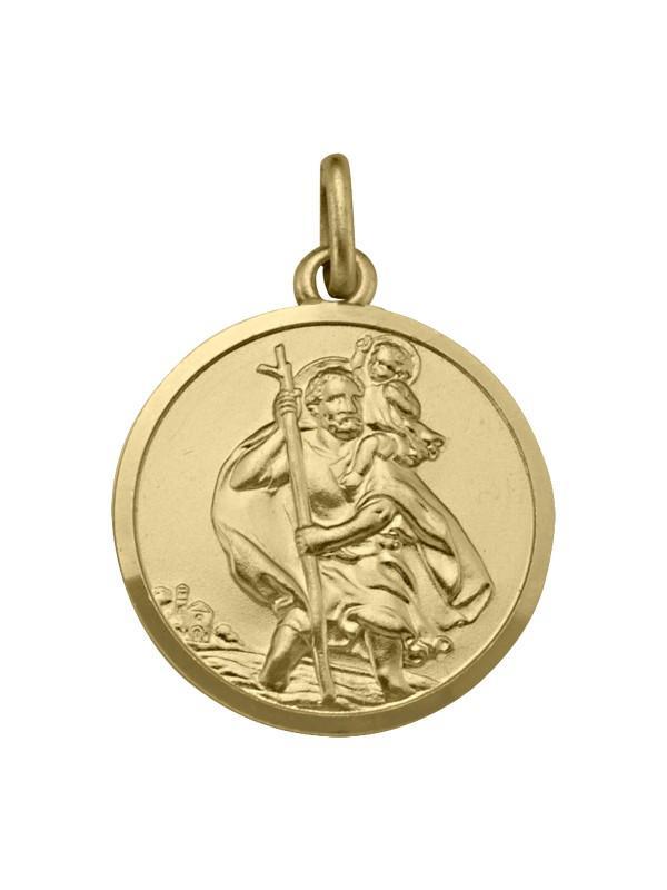 Saint christopher gold on sale medallion