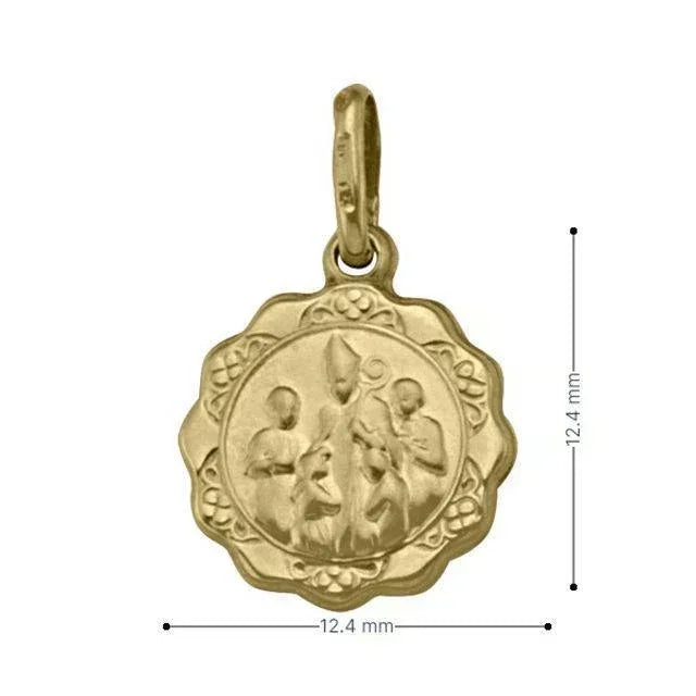 10, 14, 18 Karat Yellow Gold Small Hollow Confirmation Medalion