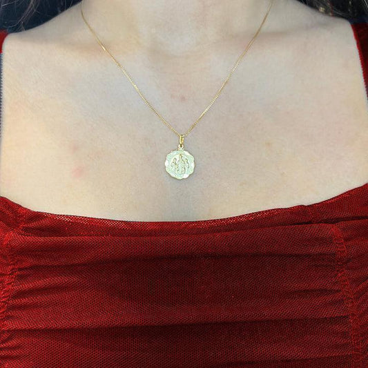 10, 14 Karat Yellow Gold Medium Hollow Confirmation Medalion