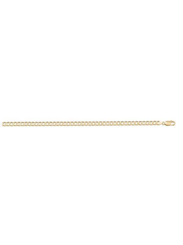 10, 14 Karat Yellow Gold Open Link Curb 2.4 mm Italian Bracelet