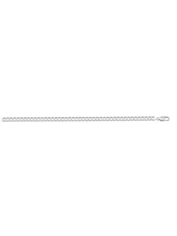 10k, 14k White Gold Solid Open Link Curb 2.4 mm Italian Chain