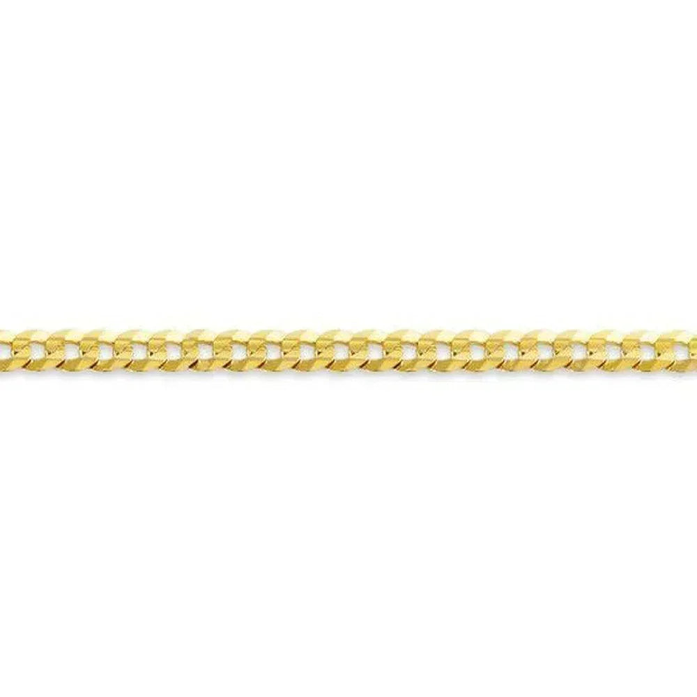 10, 14 Karat Yellow Gold Open Link Curb 3.0 mm Italian Bracelet