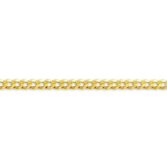 10, 14 Karat Yellow Gold Open Link Curb 3.0 mm Italian Bracelet
