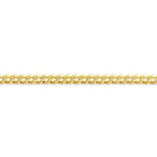 10, 14 Karat Yellow Gold Open Link Curb 3.0 mm Italian Bracelet