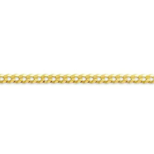 10, 14 Karat Yellow Gold Open Link Curb 3.7 mm Italian Bracelet