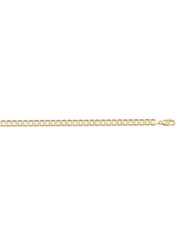 10k, 14k Yellow Gold Solid Open Link Curb 3.7 mm Italian Chain