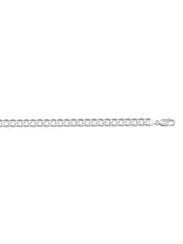 10k, 14k White Gold Solid Open Link Curb 4.5 mm Italian Chain