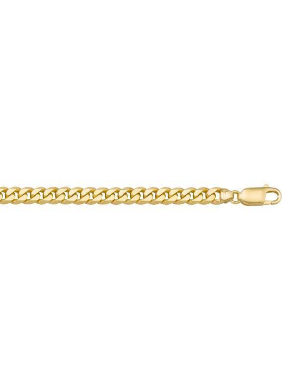 10k, 14k Yellow Gold Solid Flat Beveled Link Curb 5.4 mm Italian Chain