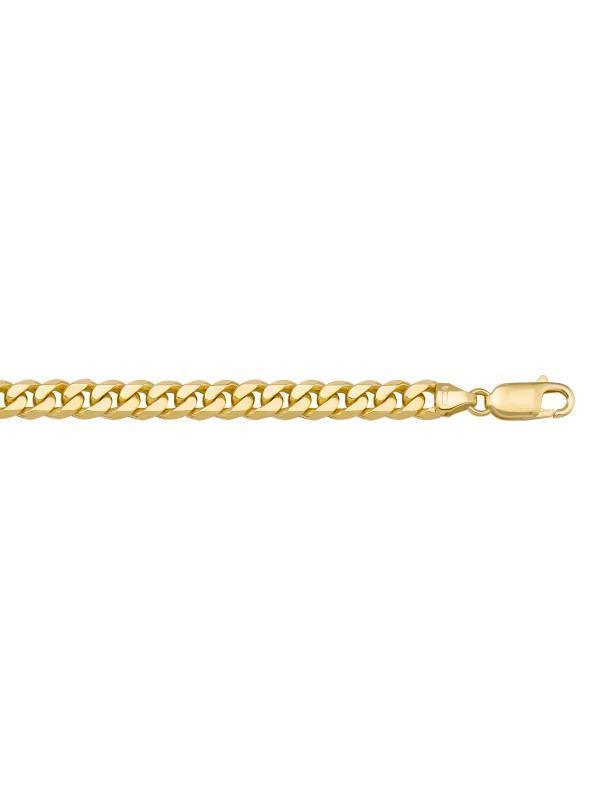 10k, 14k Yellow Gold Solid Flat Beveled Link Curb 6.0 mm Italian Chain