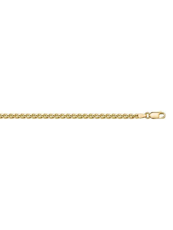 14k Yellow Gold Solid L.F Link 2.6 mm Italian Bracelet