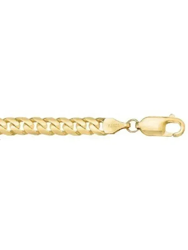 10k, 14k Yellow Gold Solid Domed Link Curb 5.1 mm Italian Chain