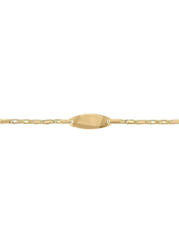 10, 14 Karat Yellow Gold 2.1 mm Italian Baby Id Bracelet
