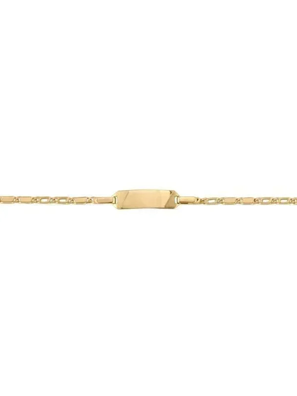 10, 14 Karat Yellow Gold 2.0 mm Italian Baby Id Bracelet