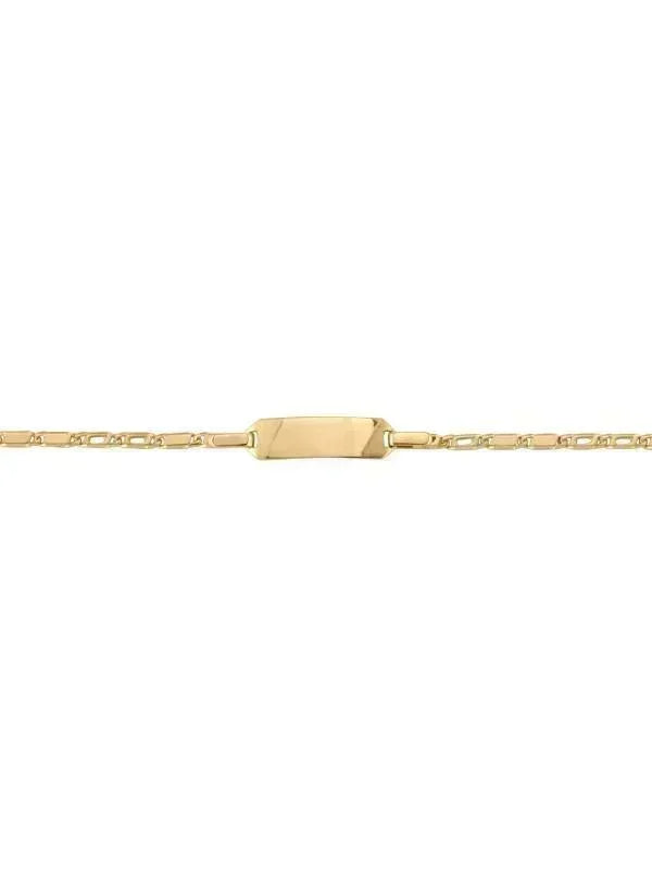 10, 14 Karat Yellow Gold 2.0 mm Italian Baby Id Bracelet