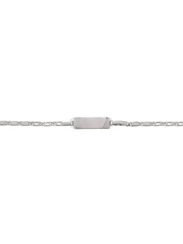 10, 14 Karat White Gold 2.0 mm Italian Baby Id Bracelet