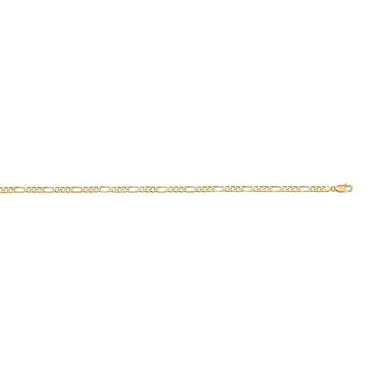 10k, 14k Yellow Gold Figaro Link 2.4 mm Italian Anklet