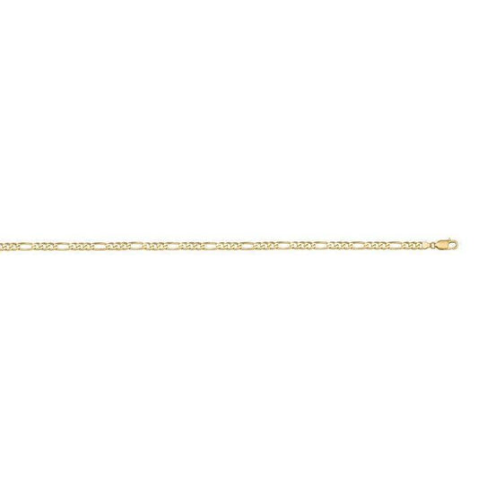 10k, 14k Yellow Gold Figaro Link 2.4 mm Italian Anklet