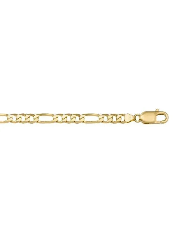 10k, 14k Yellow Gold Figaro Link 7.8 mm Italian Bracelet