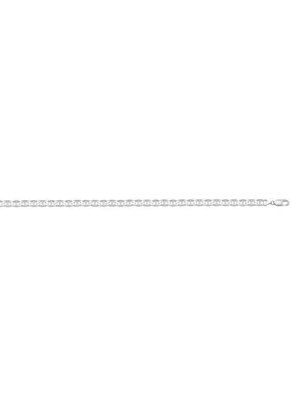10, 14 Karat White Gold Flat Anchor 2.2 mm Italian Bracelet
