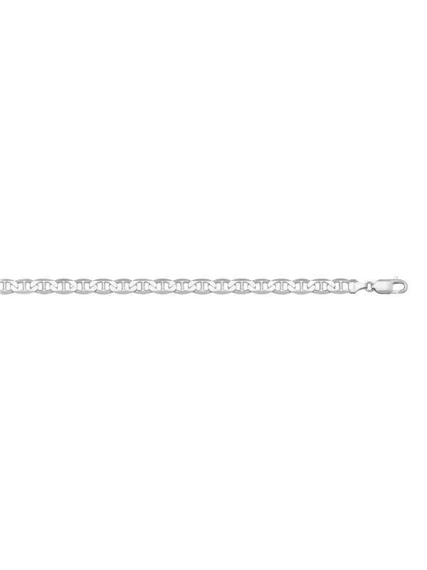 10, 14 Karat White Gold Flat Anchor 3.5 mm Italian Bracelet