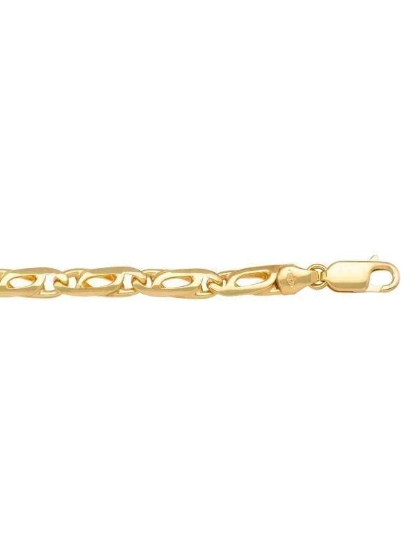 10k, 14k Yellow Gold Tiger Eye 5.5 mm Italian Bracelet