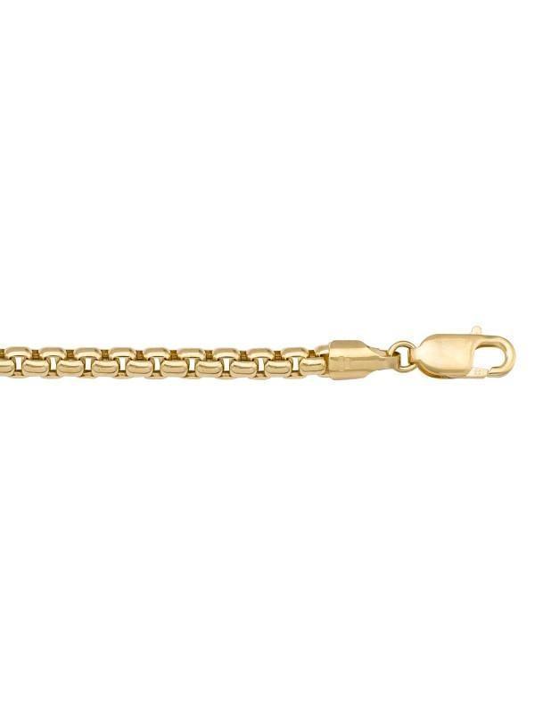 14k Yellow Gold Hollow Box 5.0 mm Italian Bracelet