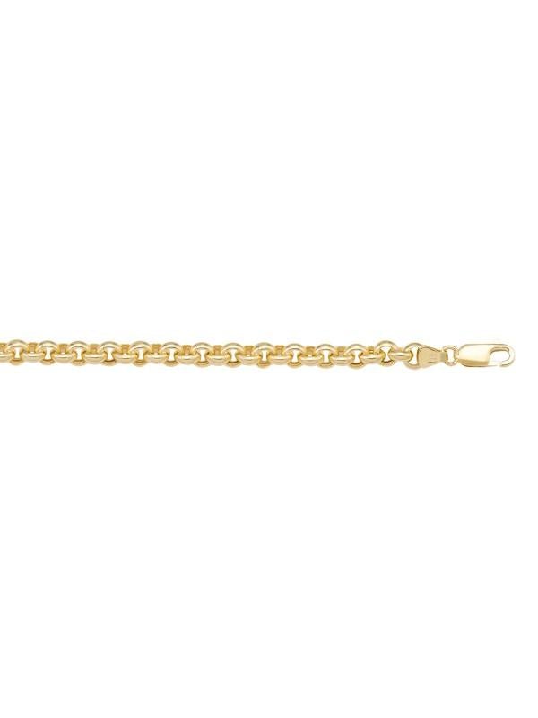 10K Yellow Gold 7.5 MM Rolo Chain Necklace For Women - Bijouterie