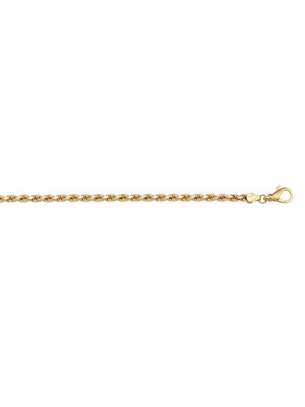 10k, 14k Yellow Gold Solid Diamond Cut Rope 1.8 mm Italian Chain