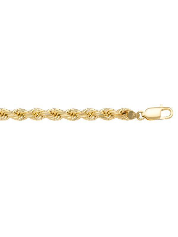10k, 14k Yellow Gold Hollow Rope 5.0 mm Italian Chain