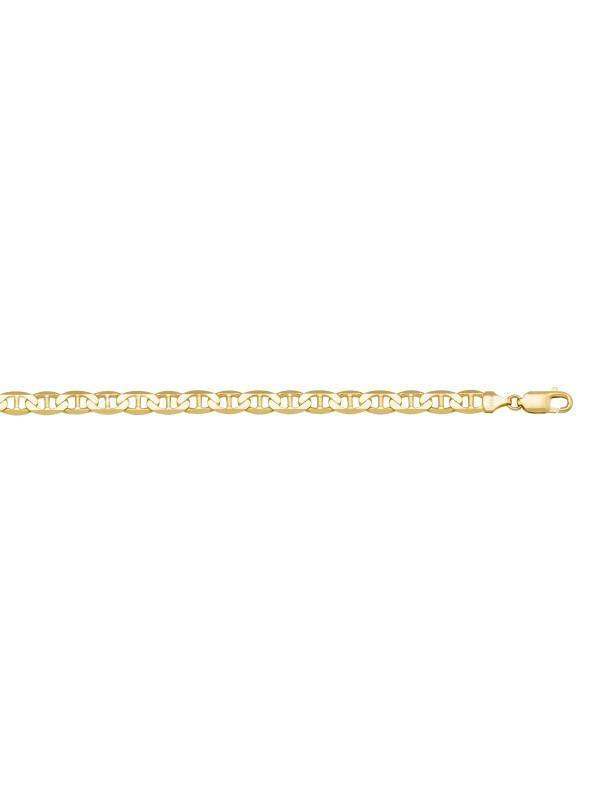10, 14 Karat Yellow Hollow Flat Anchor 3.8 mm Italian Bracelet