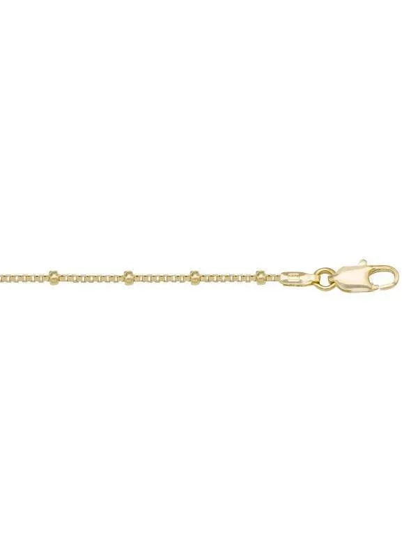 14K Yellow Station Bead 1.9 mm Italian Chain