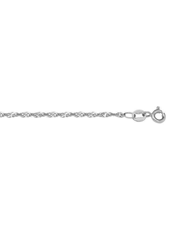 10k, 14k White Gold 1.4 mm Singapore Italian Chain