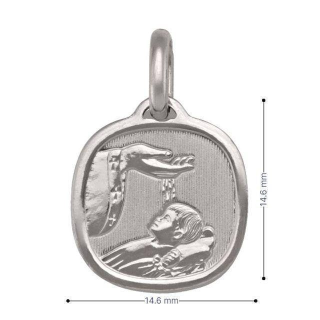 10, 14, 18 Karat White Gold Solid Baptism Medalion
