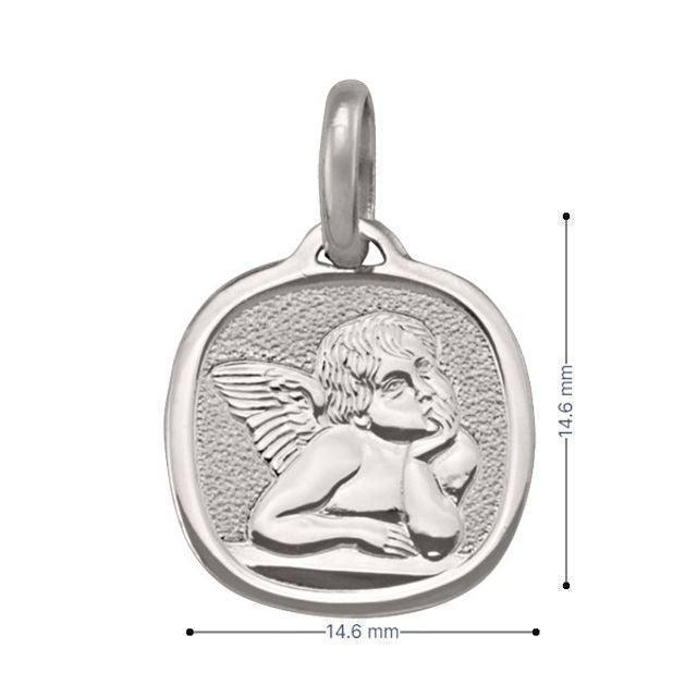 10, 14, 18 Karat White Gold Solid Angel Medalion