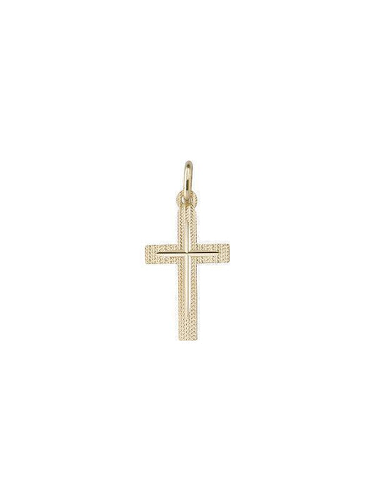 14 Karat Yellow Gold Religious Italian Cross in Cross Pendant
