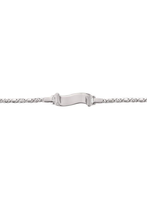 10, 14 Karat White Gold 2.3 mm Italian Baby Id Bracelet
