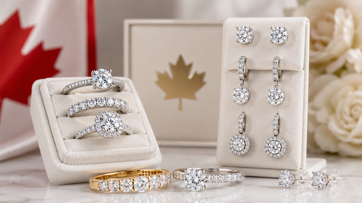 Canadian Diamond Rings Online Store: Lab Grown Diamond Earrings in Canada