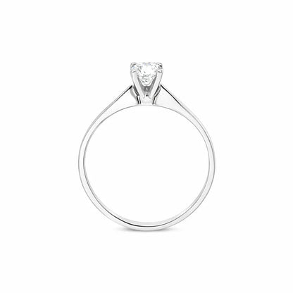 14K White Gold 0.50CT Lab Grown Diamond Solitaire Ring