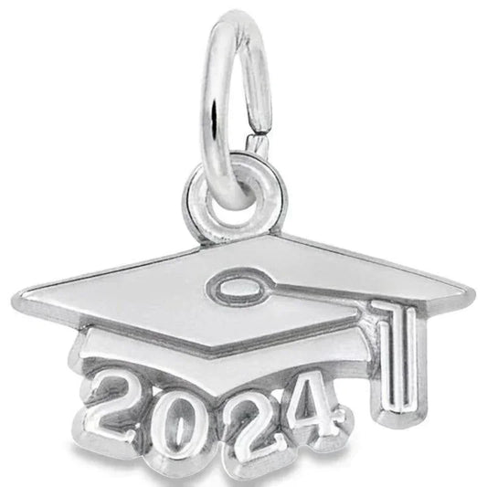 Sterling Silver Grad Cap 2024 Charm
