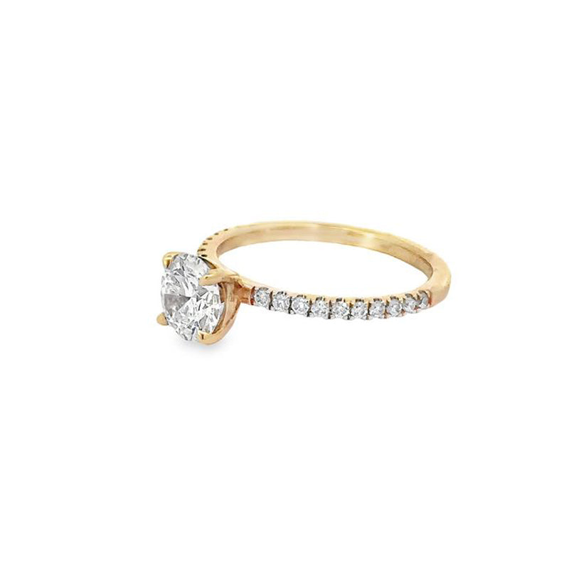 1.23TDW Lab Grown Diamond Solitaire Ring in 14K Yellow Gold