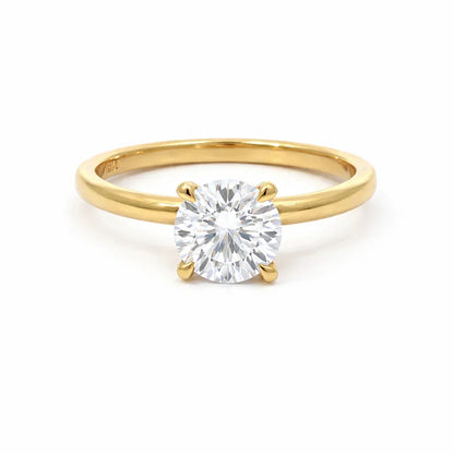 1.00 Carat Round Lab Grown Diamond Solitaire Ring in 14K Yellow Gold